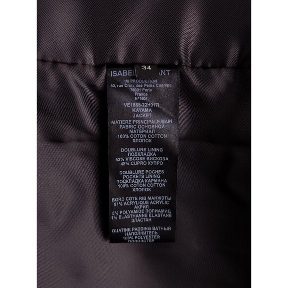 Isabel Marant Kayama Bomber Jacket Size 34 XS Womens Black $1490 - Picture 15 of 16